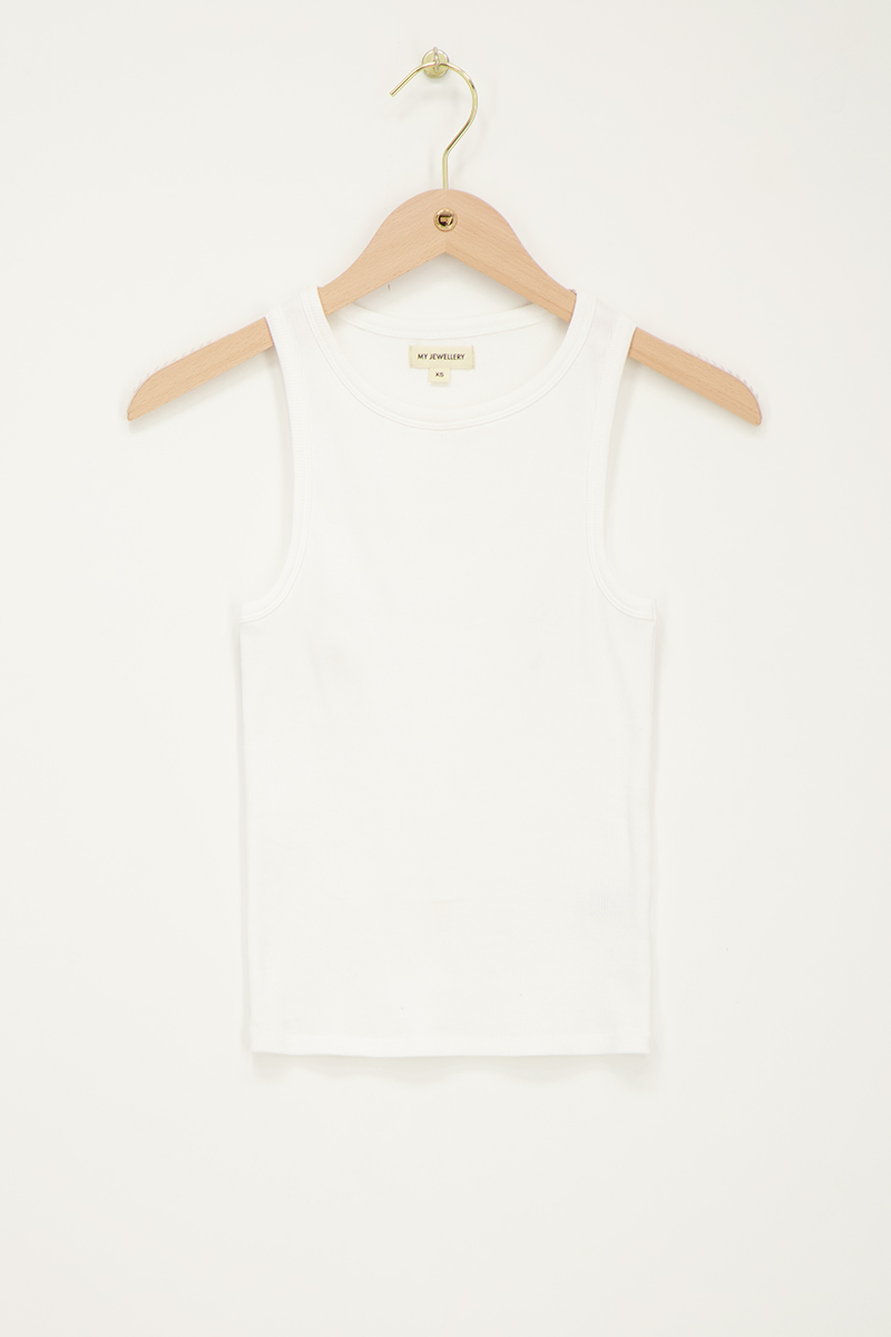 White rib tank top | My Jewellery