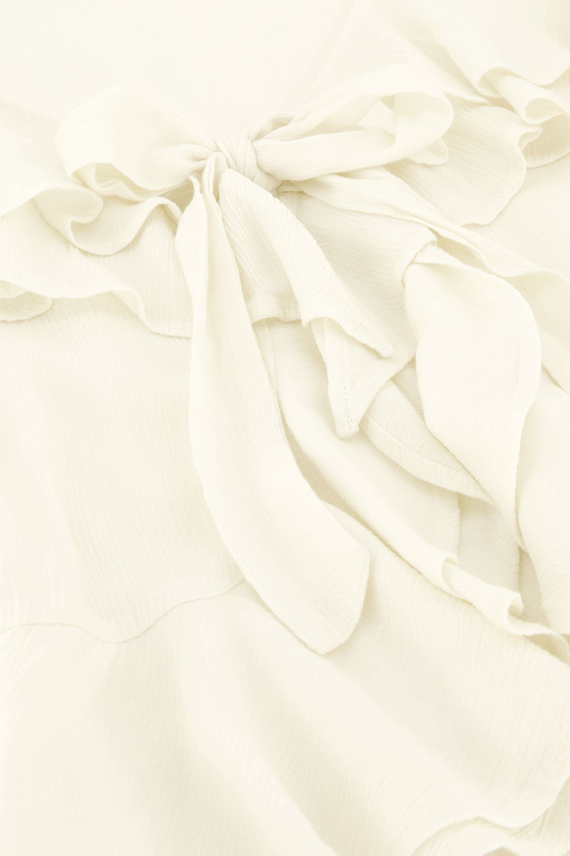 White ruffle blouse with bow | My Jewellery