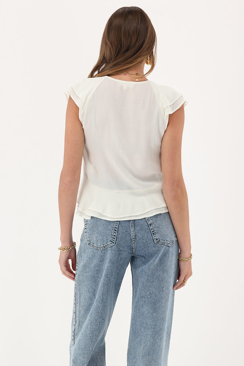 White ruffle top with bow | My Jewellery