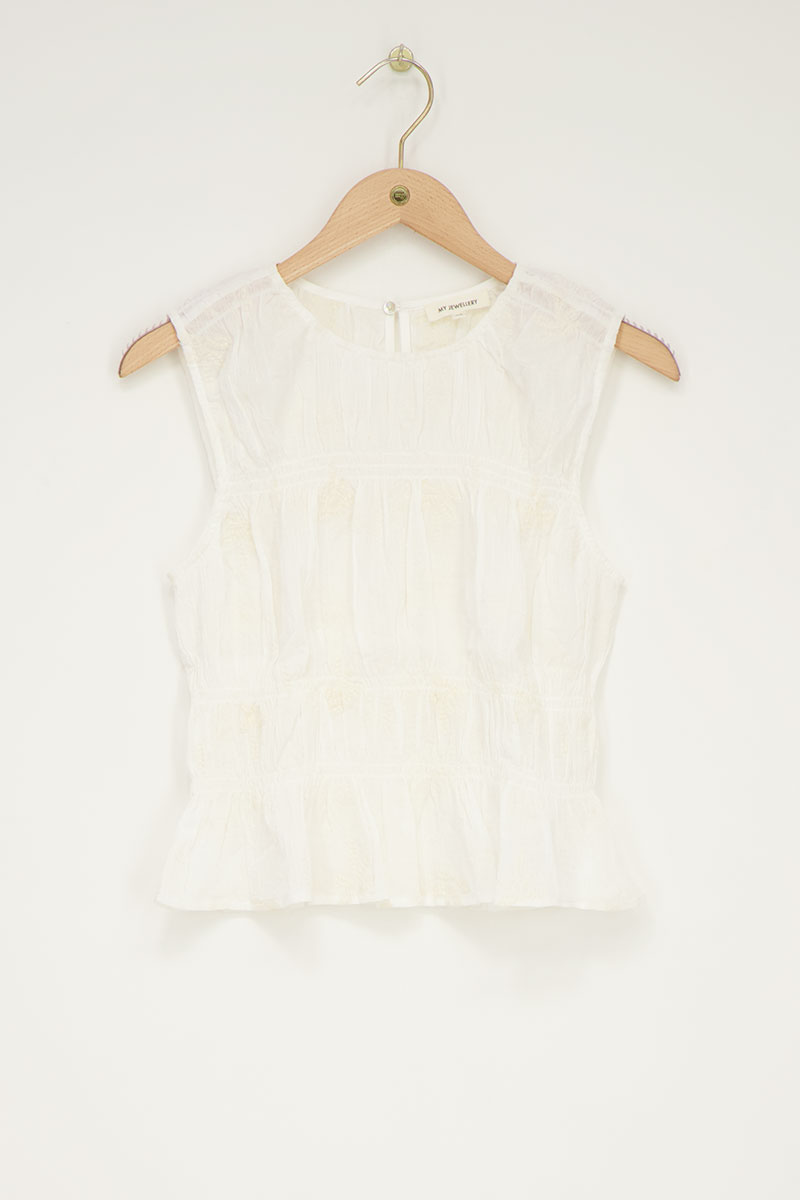 White smock top with embroidery | My Jewellery