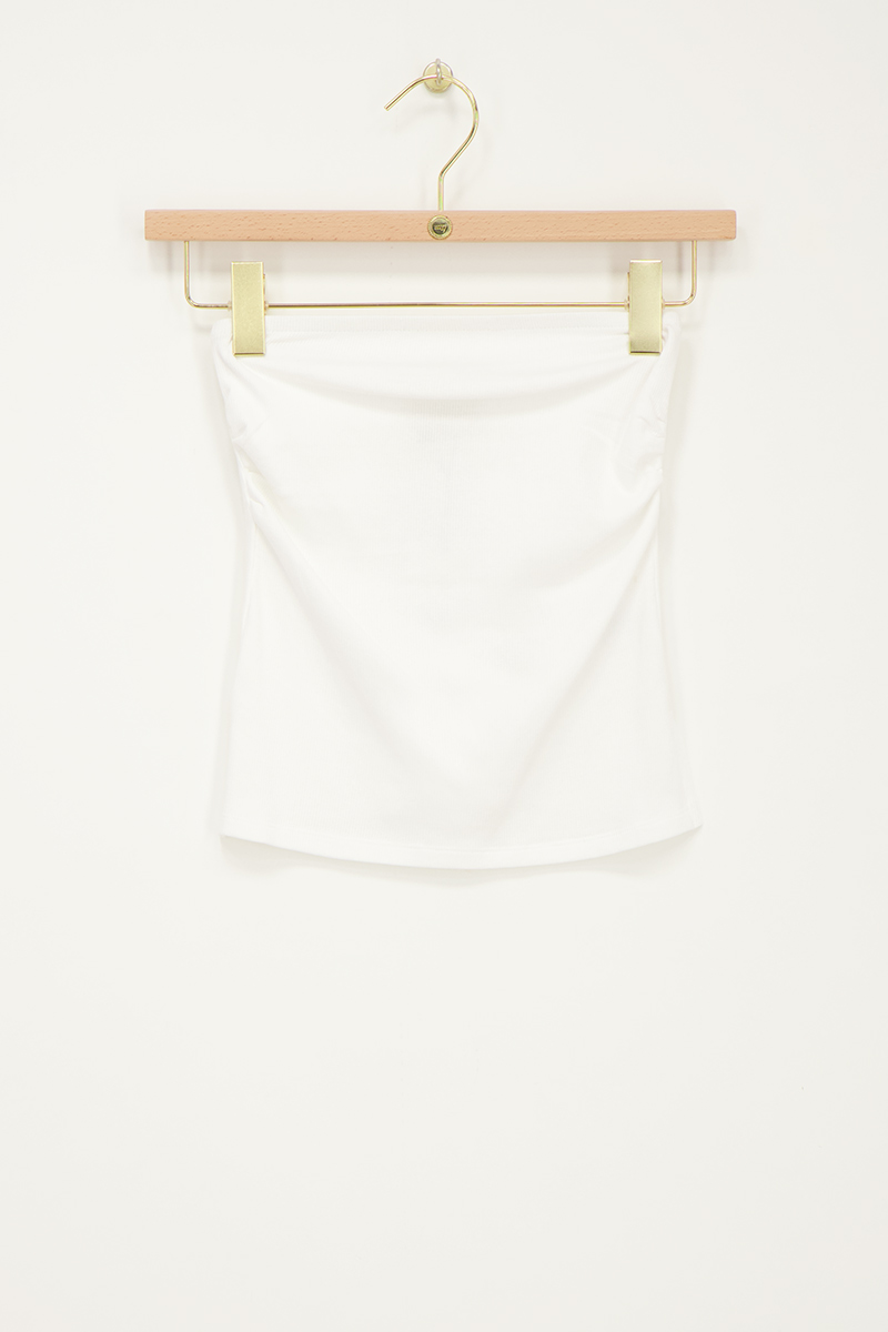 White strapless rib top | My Jewellery