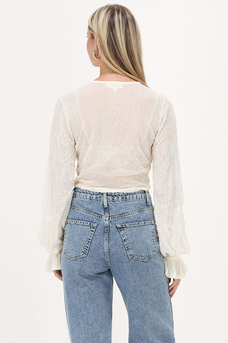 White textured top with cuff | My Jewellery