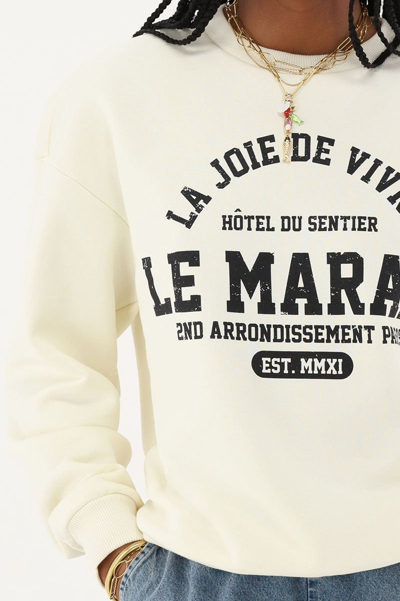 White sweatshirt "La Joie de Vivre" | My Jewellery