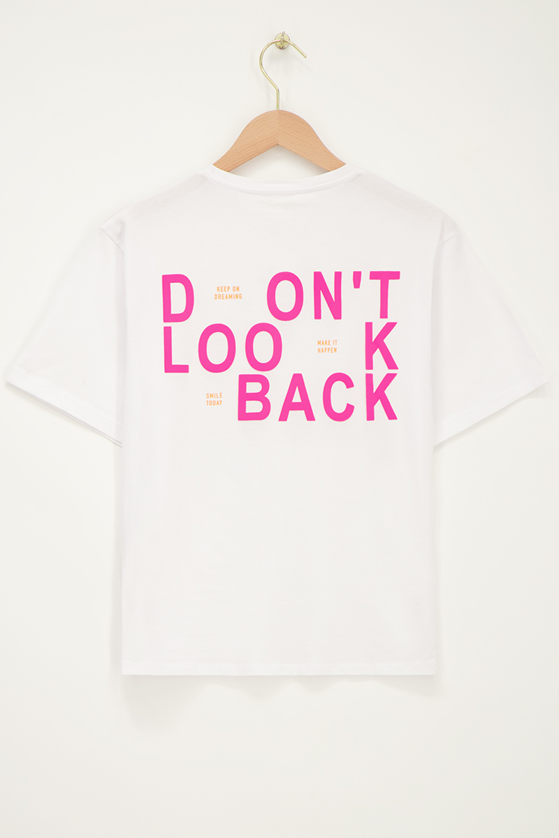 White T-shirt "Don't look back" | My Jewellery