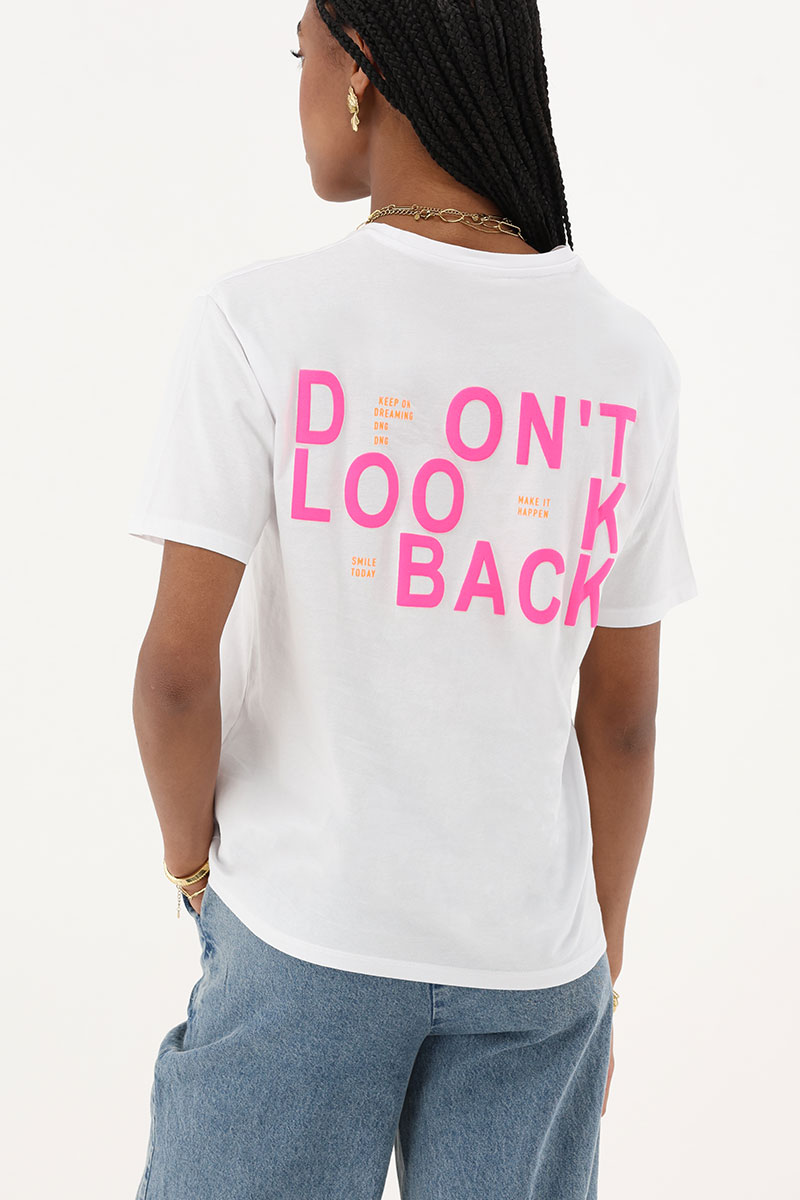 White T-shirt "Don't look back" | My Jewellery