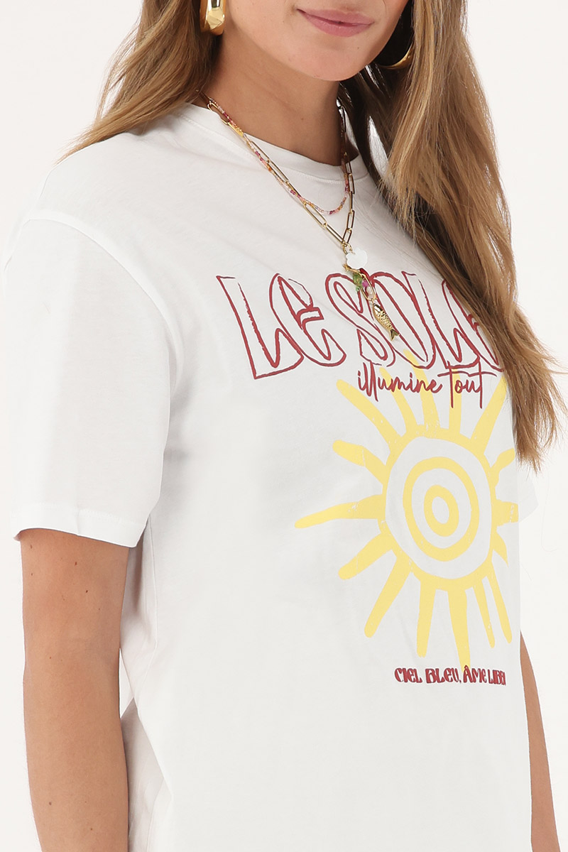 White T-shirt "Le soleil" | My Jewellery
