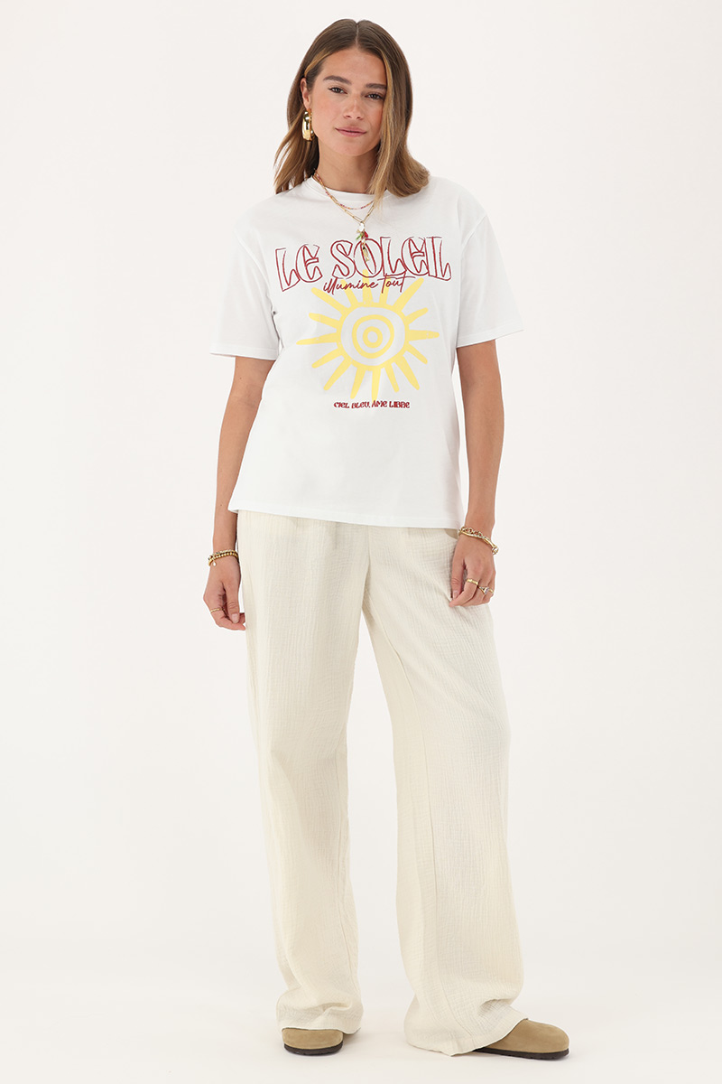 White T-shirt "Le soleil" | My Jewellery