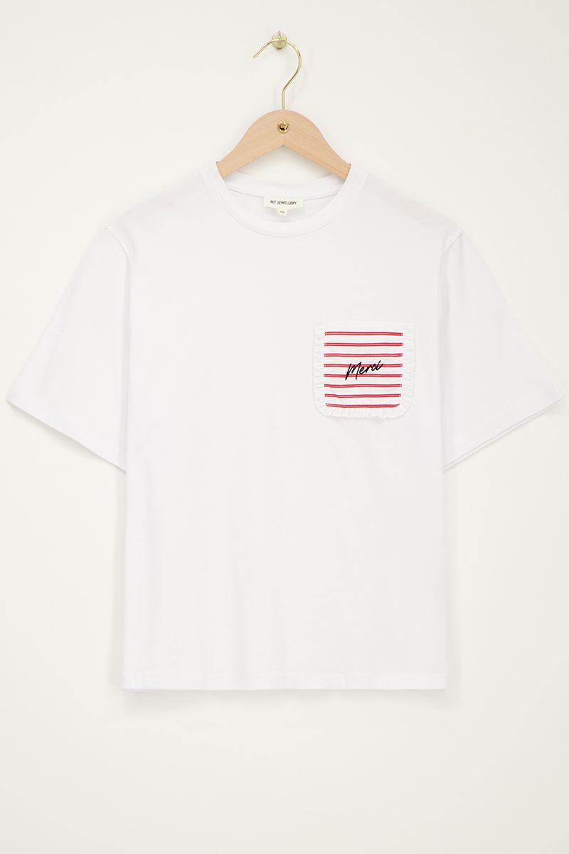 White T-shirt "Merci" | My Jewellery