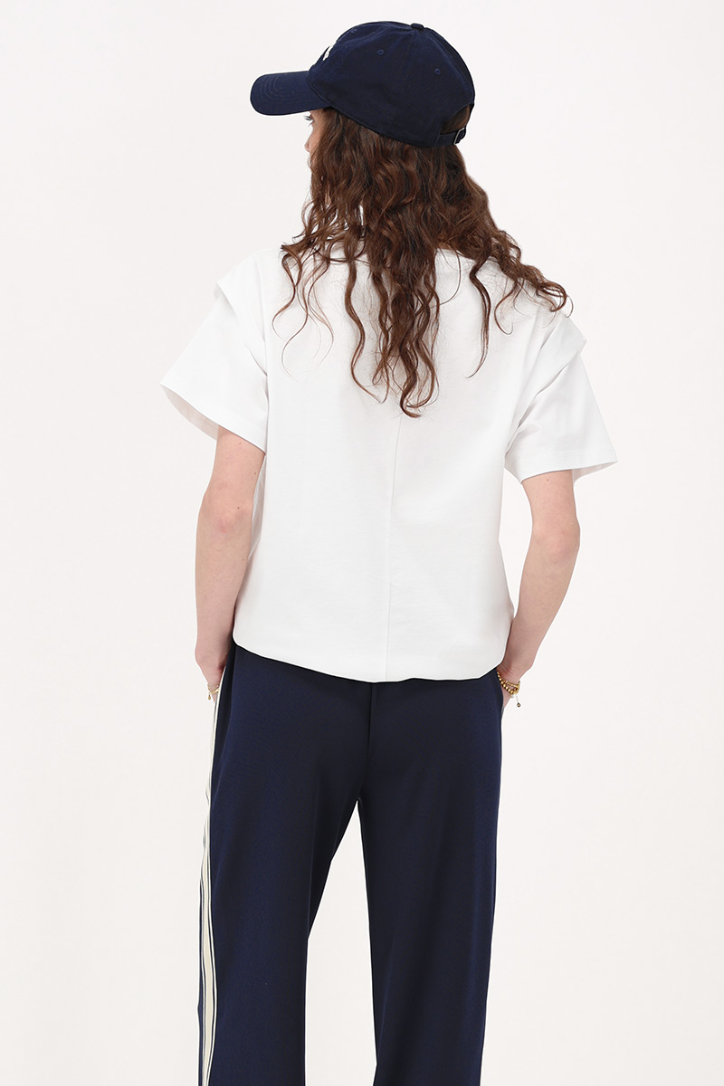 White T-shirt with sleeve detail | My Jewellery