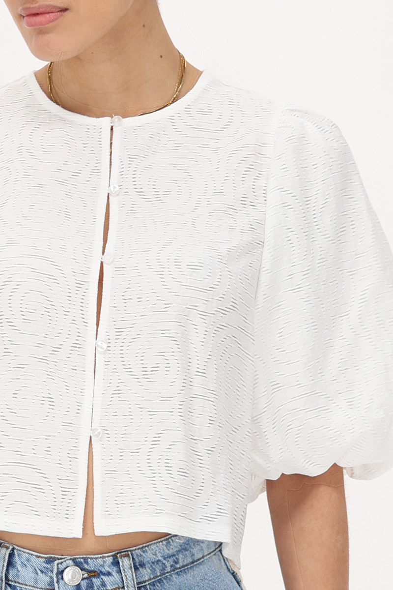 White top with puff sleeves | My Jewellery