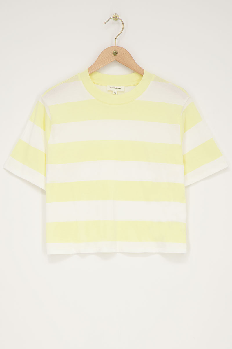Yellow and white striped T-shirt | My Jewellery
