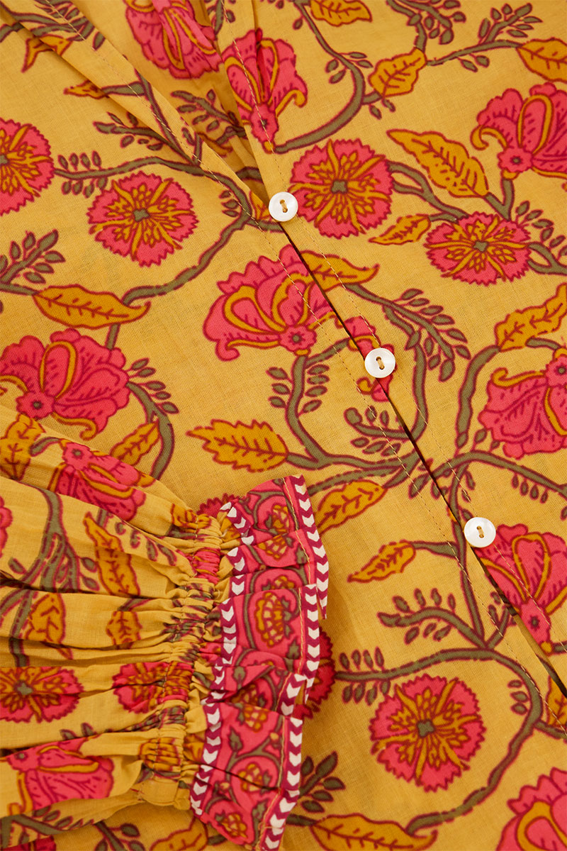 Yellow blouse with floral print | My Jewellery