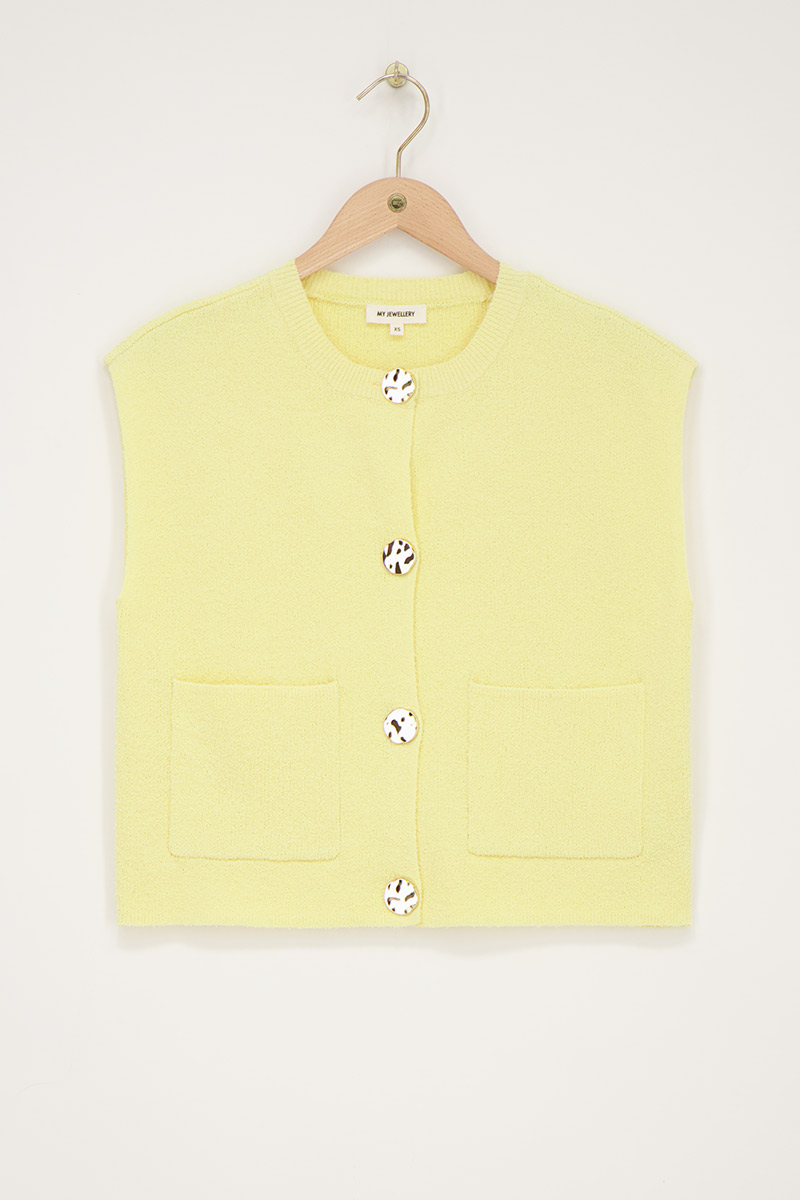 Yellow bouclé vest | My Jewellery