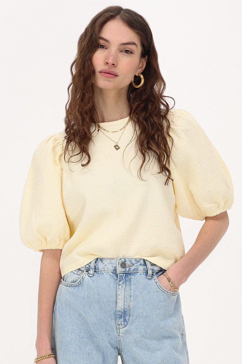 Top en tissu bouclette avec manches bouffantes | - My jewellery - Modalova