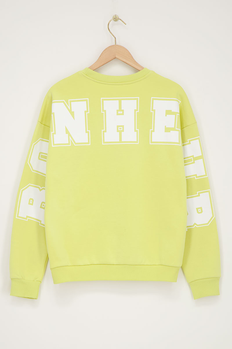 Yellow oversized sweatshirt "Bonheur" | My Jewellery