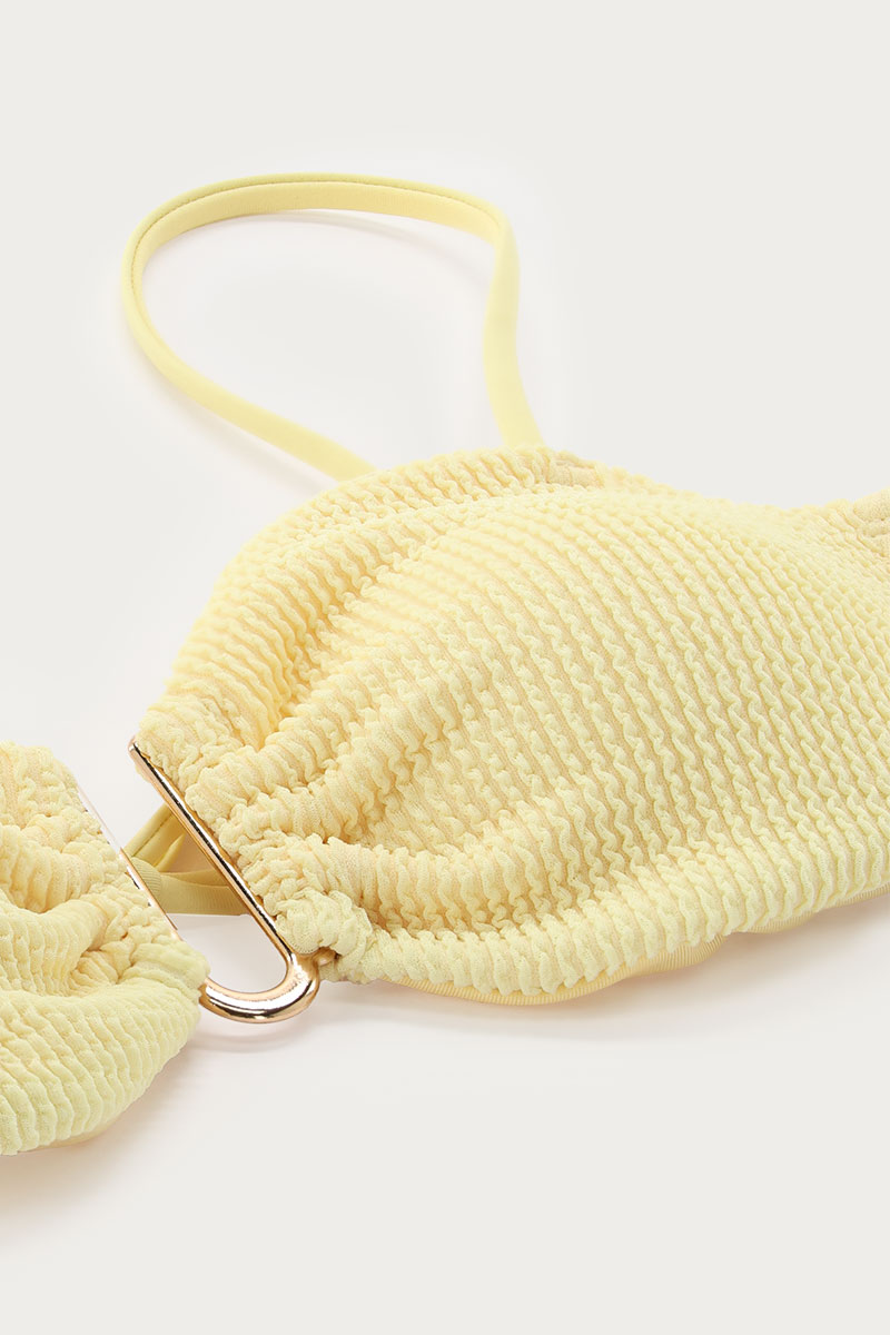 Yellow ribbed bandeau top u-shape | My Jewellery