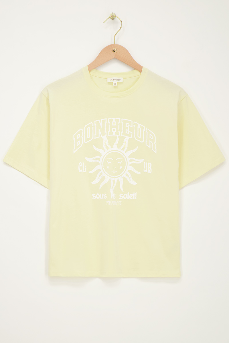 Yellow T-shirt "Bonheur" | My Jewellery