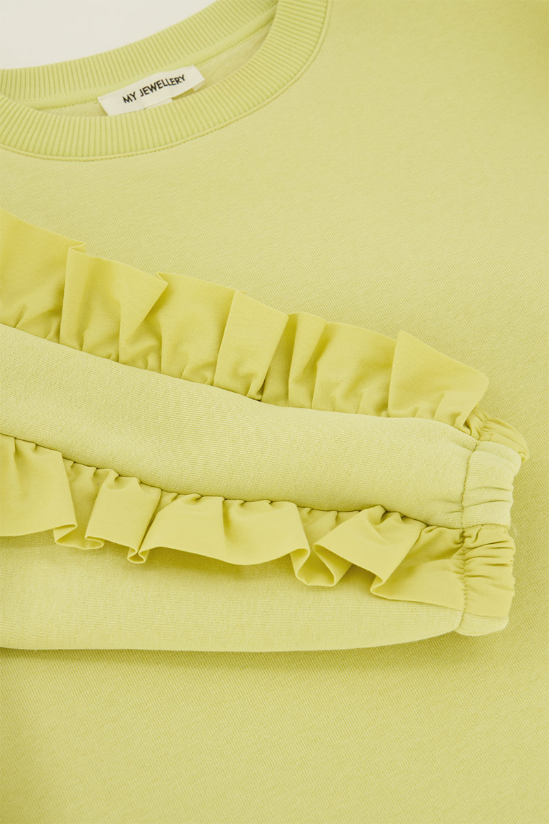 Yellow woven sweater with ruffle | My Jewellery