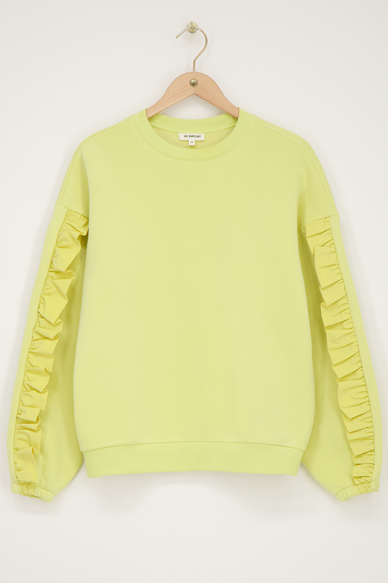 Yellow woven sweater with ruffle | My Jewellery