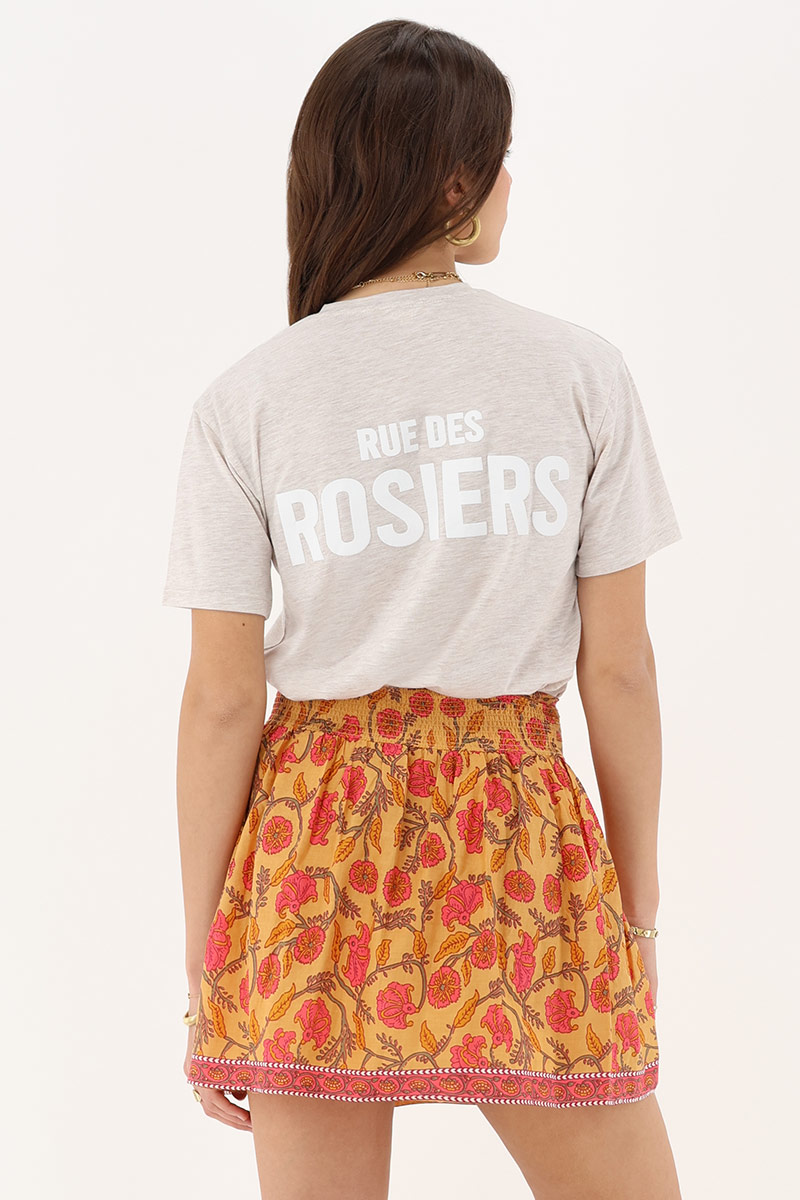 Yellow skirt with floral print | My Jewellery