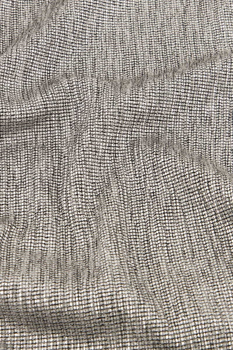 Silver metallic wrap dress with puff sleeves | My Jewellery