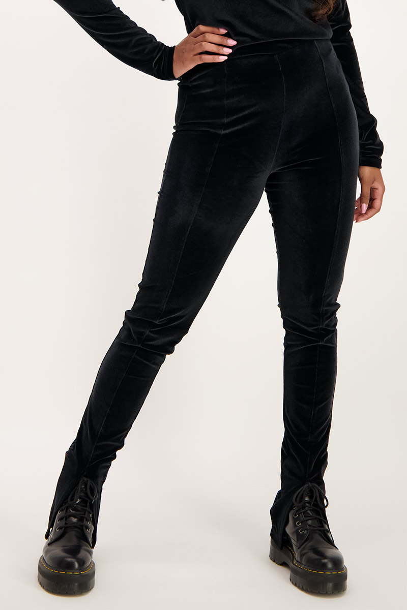 Legging fendu en velours | - My jewellery - Modalova