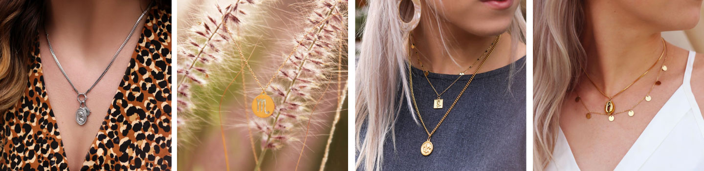 Purelei Kaipo Ketten Set (Gold) – Ketten für Damen aus langlebigem Edelstahl – Wasserfeste Ketten mit Anhänger – Verstellbare Länge – Halsketten für deinen individuellen Look