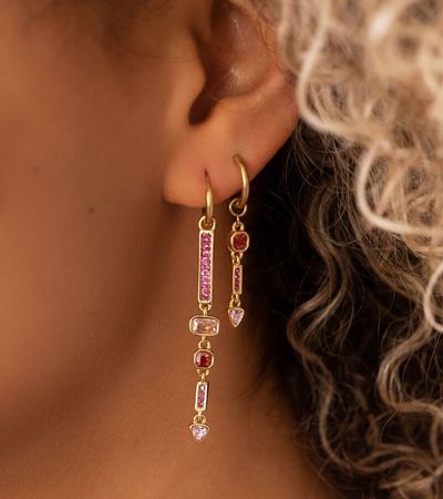 pink rhinestone earrings