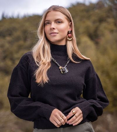 black sweater