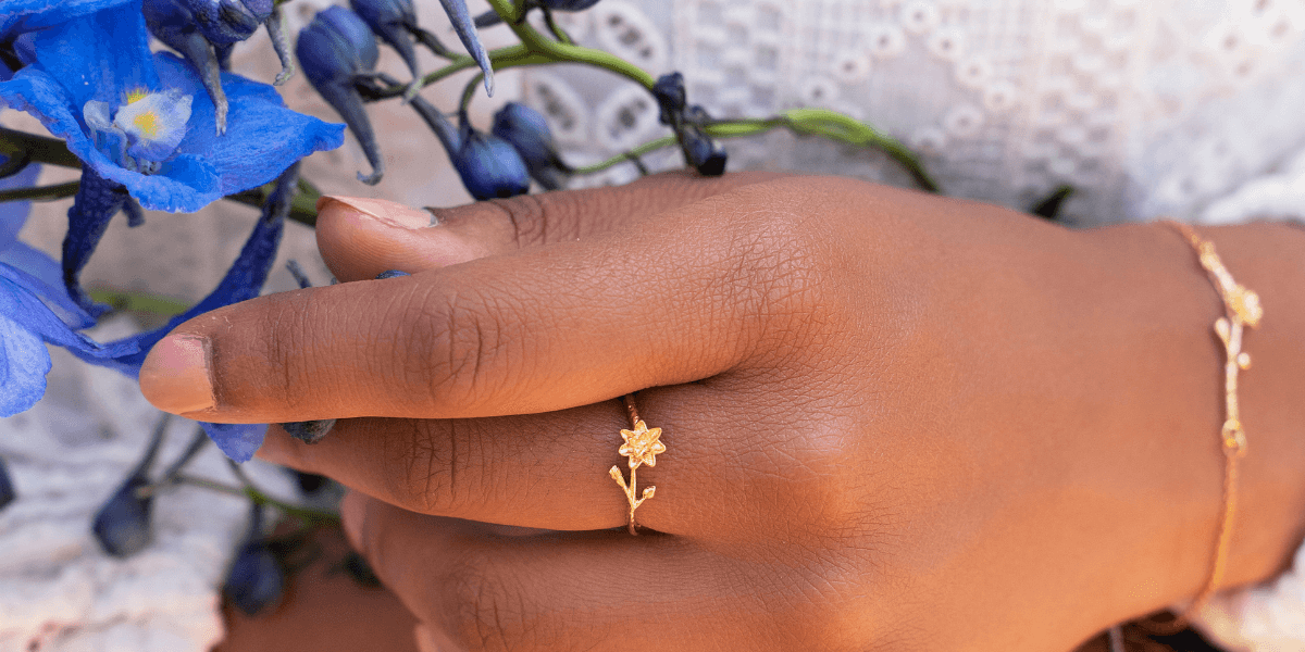 ring, birthflower, armband