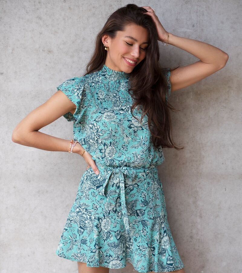 blue printed co-ord