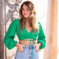 green crop top