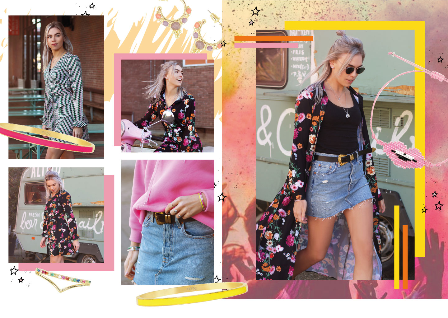 Felle kleuren trend Festival outfit felle kleuren