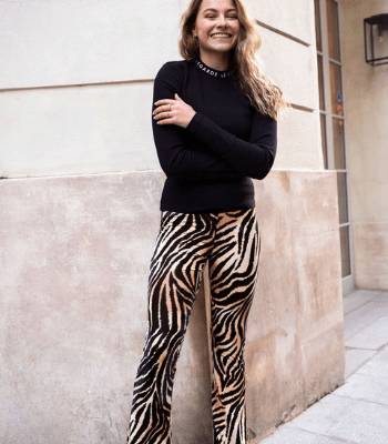 tijgerprint flared broek