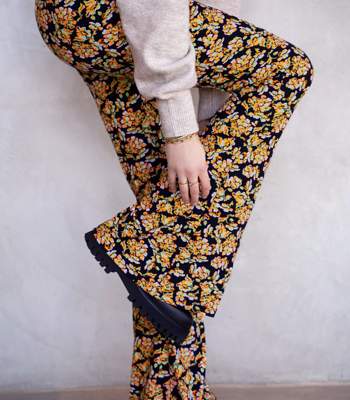 tijgerprint flared broek