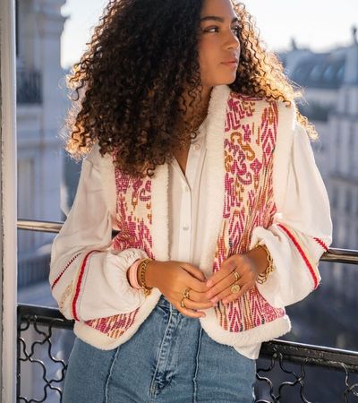 printed gilet