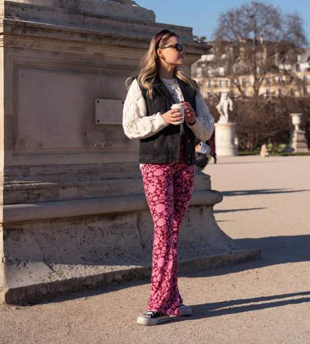 flared broek met zebraprint