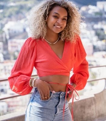 wrap top orange